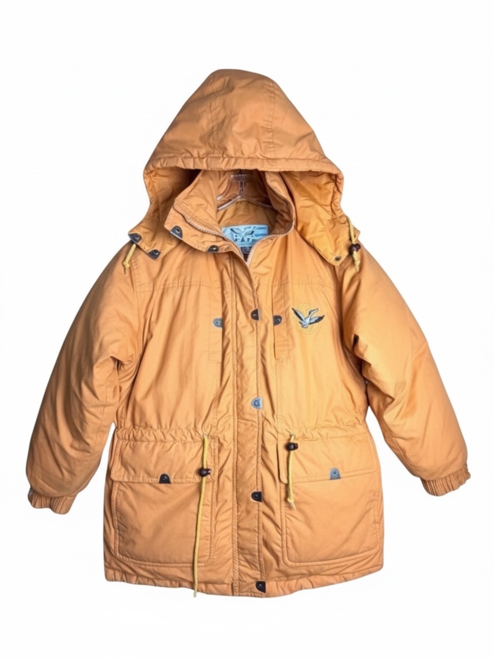 Vintage Triple F.A.T. Goose Down Parka Hooded Jacket Tan Small Y2K